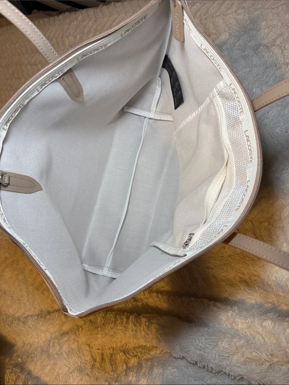 Lacoste Beige Tote Laptop Bag